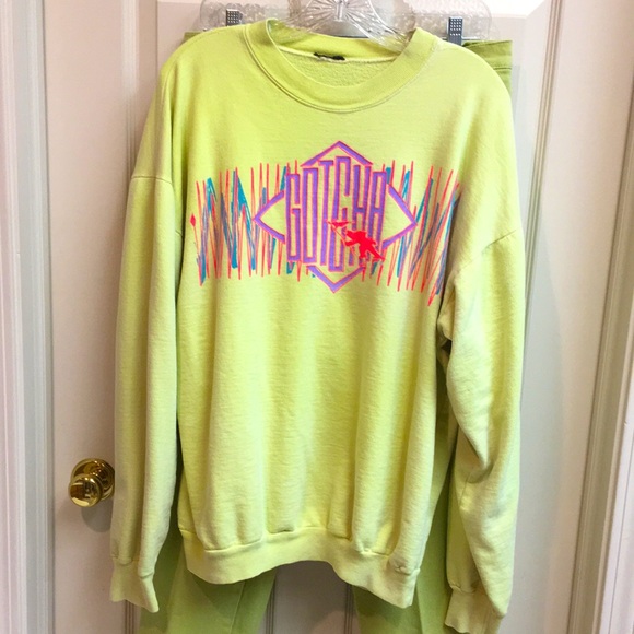 “Gotcha” Neon Sweatshirt Vintage 90’s - Picture 2 of 6